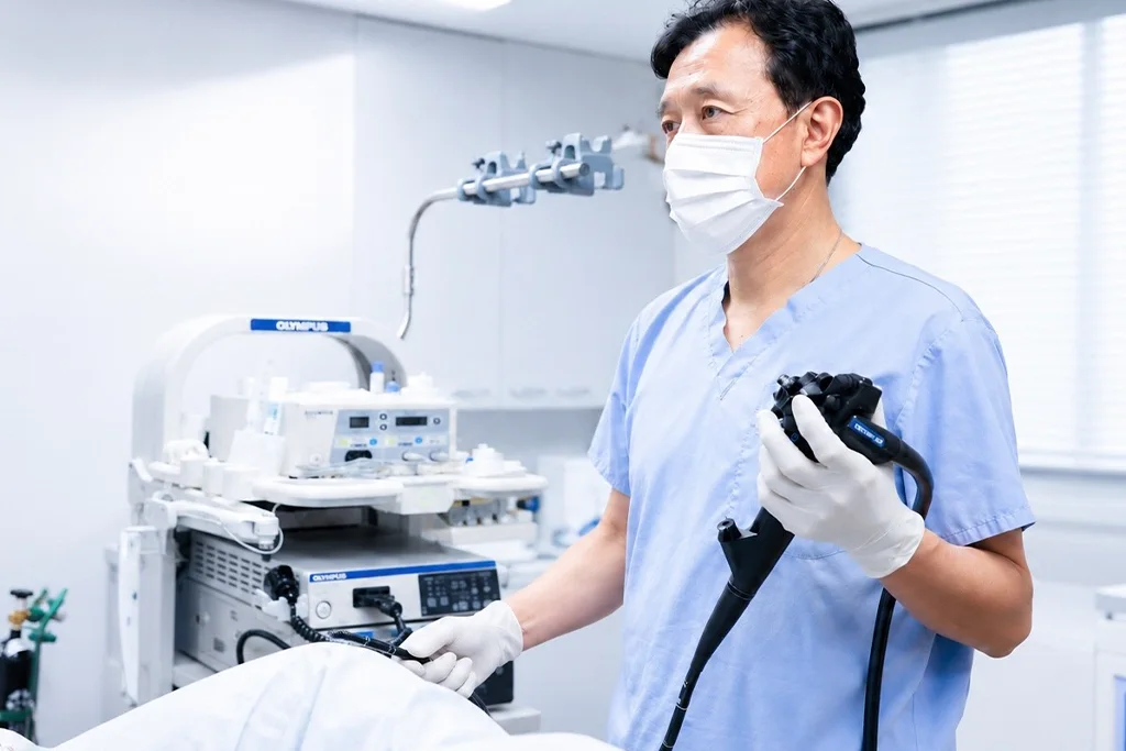 内視鏡検査をする医師
